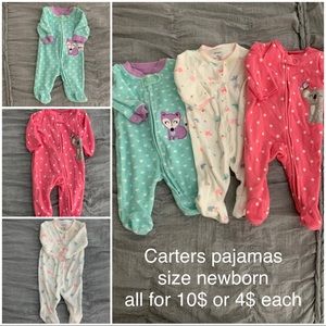 3 set of feetie pajamas babygirl newborn